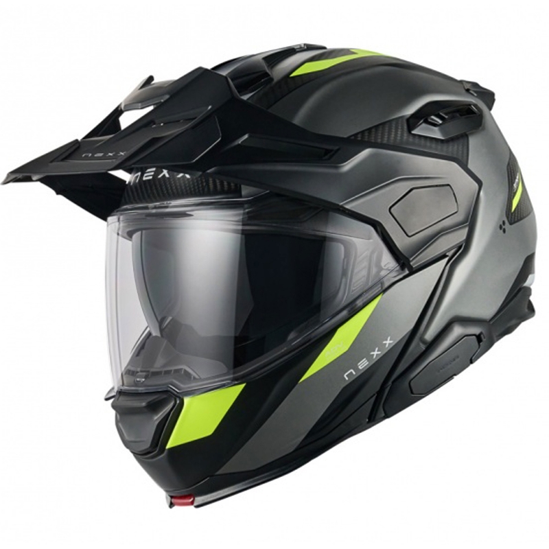 Kask motocyklowy typu flip-up Nexx X.Lifecountry Terra matowy szary-fluo żółty