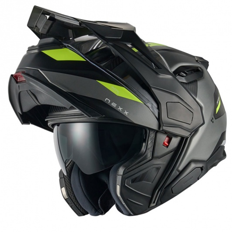 Kask motocyklowy typu flip-up Nexx X.Lifecountry Terra matowy szary-fluo żółty