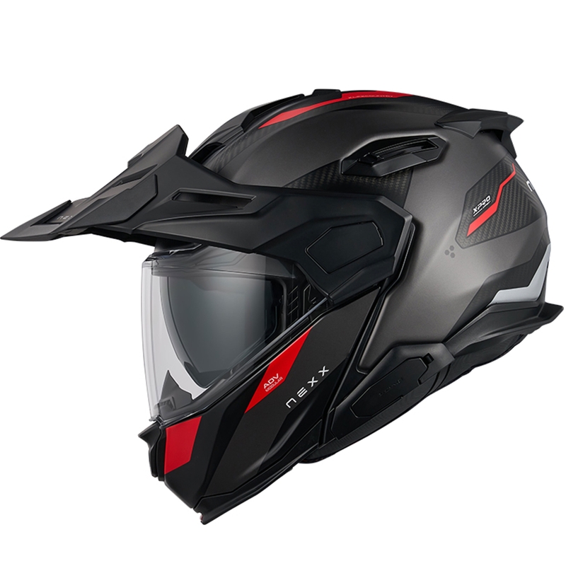Kask motocyklowy typu flip-up Nexx X.Lifecountry Terra matowy szaro-czerwony wyprzedaż