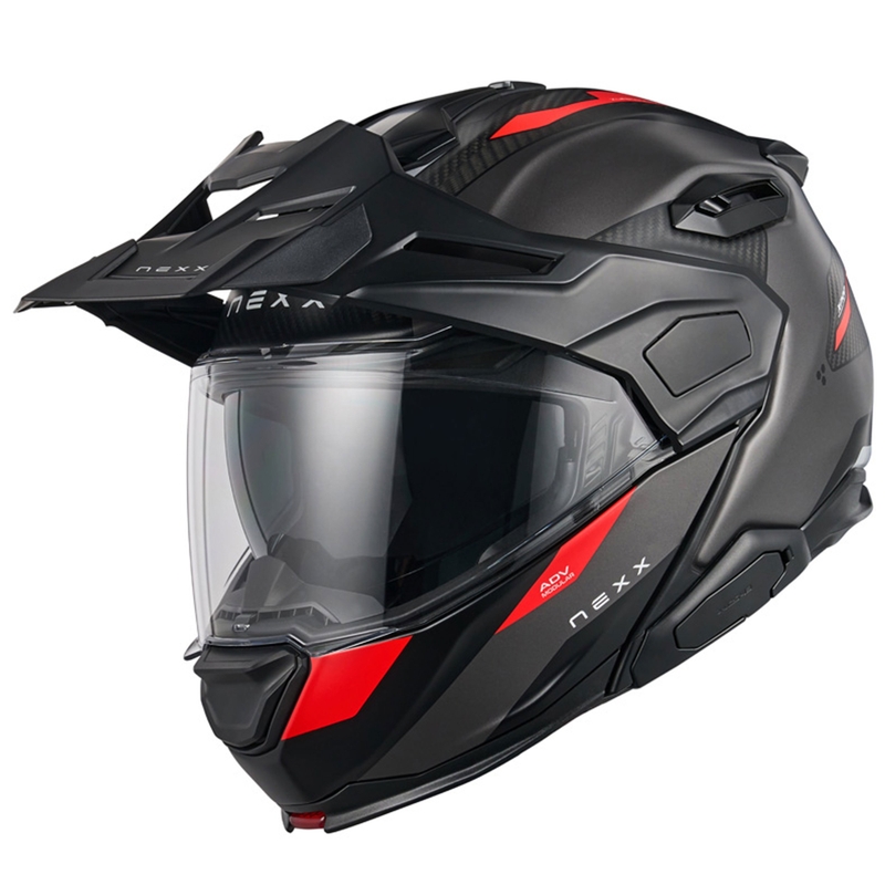 Kask motocyklowy typu flip-up Nexx X.Lifecountry Terra matowy szaro-czerwony wyprzedaż