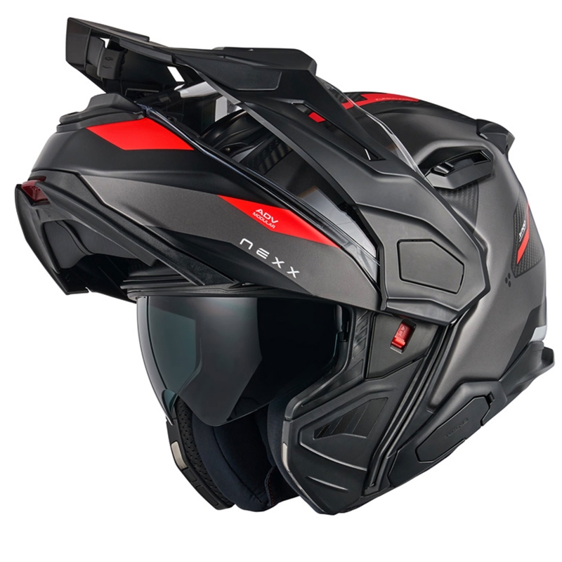 Kask motocyklowy typu flip-up Nexx X.Lifecountry Terra matowy szaro-czerwony wyprzedaż
