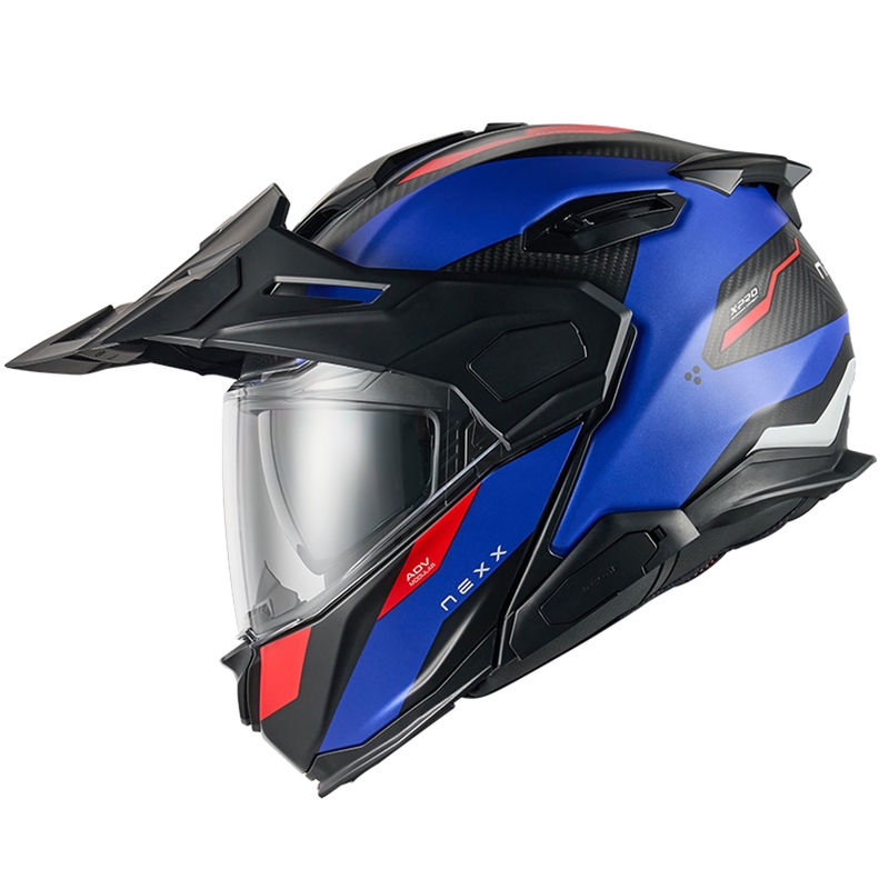 Kask motocyklowy typu flip-up Nexx X.Lifecountry Terra matowy niebiesko-czerwony