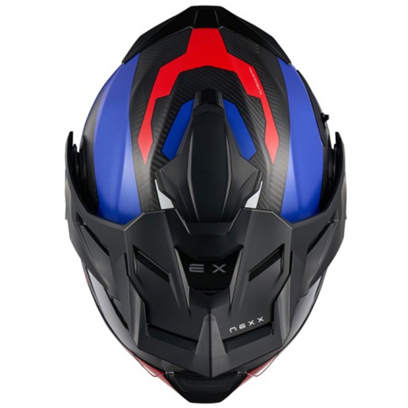 Kask motocyklowy typu flip-up Nexx X.Lifecountry Terra matowy niebiesko-czerwony