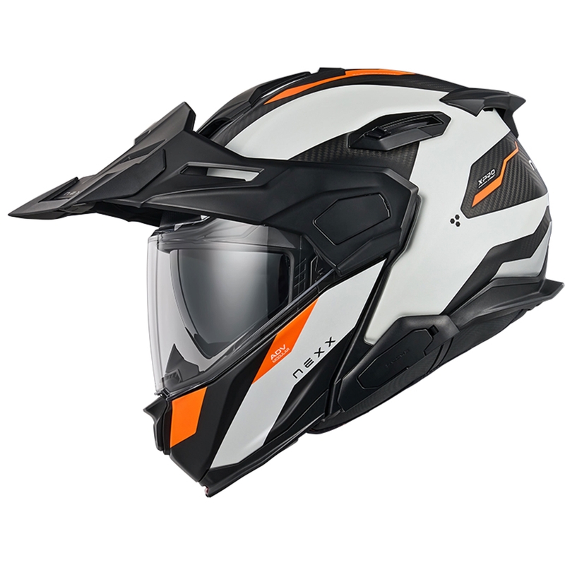 Kask motocyklowy typu flip-up Nexx X.Lifecountry Terra matowy biało-pomarańczowy wyprzedaż