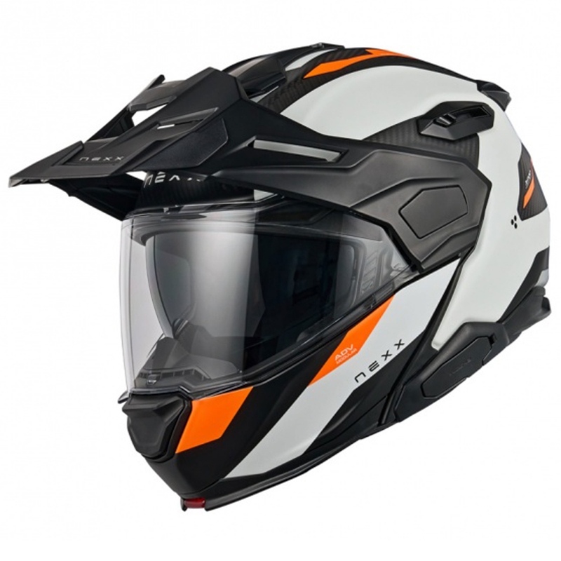 Kask motocyklowy typu flip-up Nexx X.Lifecountry Terra matowy biało-pomarańczowy wyprzedaż