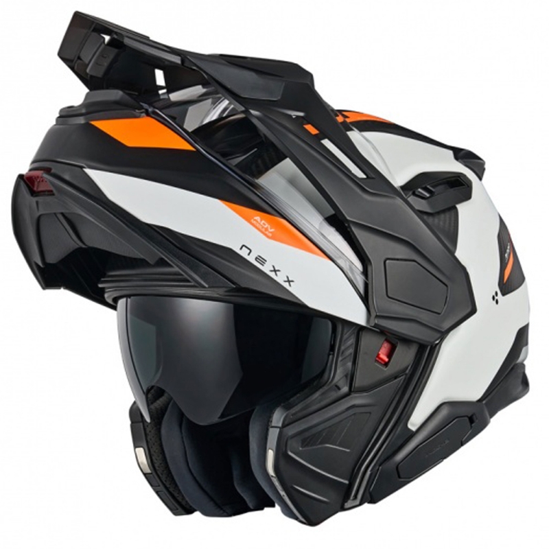 Kask motocyklowy typu flip-up Nexx X.Lifecountry Terra matowy biało-pomarańczowy wyprzedaż
