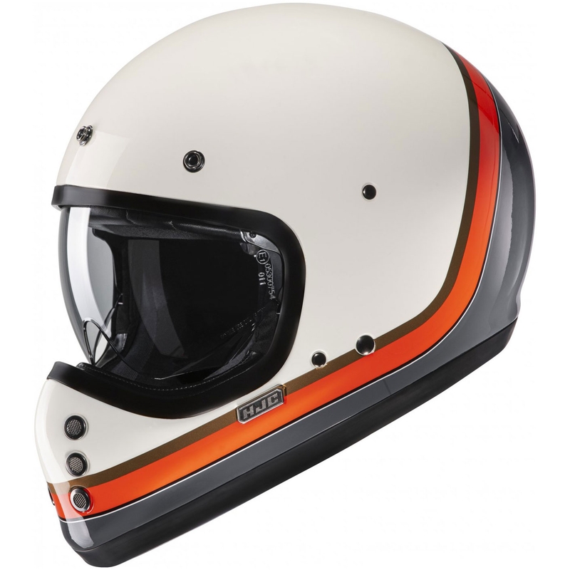 Kask motocyklowy integralny HJC V60 Scoby MC7 beżowo-czarno-pomarańczowo-szary