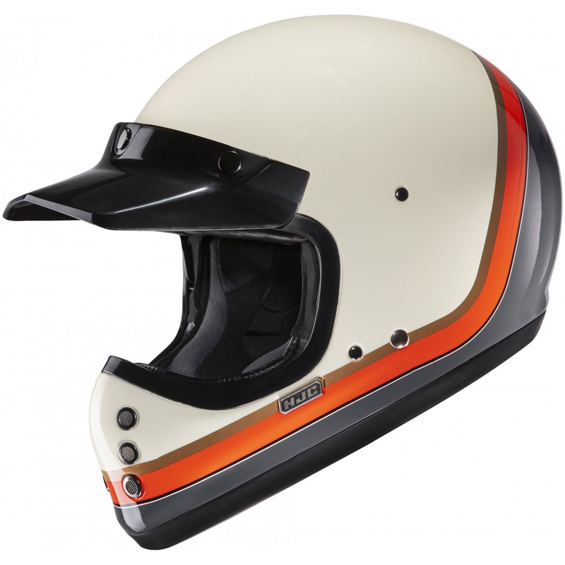 Kask motocyklowy integralny HJC V60 Scoby MC7 beżowo-czarno-pomarańczowo-szary