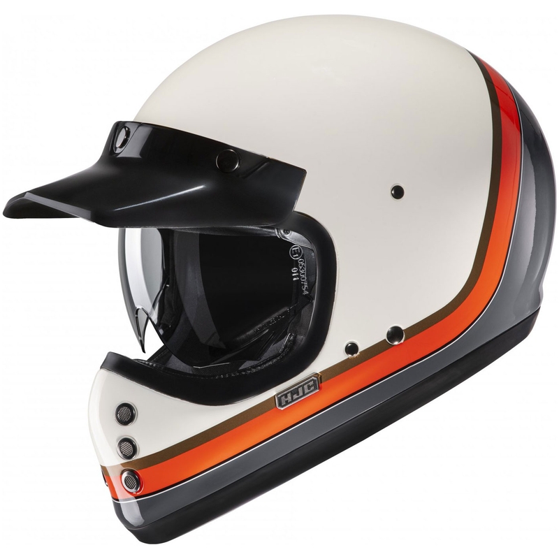 Kask motocyklowy integralny HJC V60 Scoby MC7 beżowo-czarno-pomarańczowo-szary