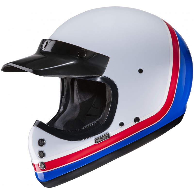 Kask motocyklowy integralny HJC V60 Scoby MC21 biało-czerwono-niebieski