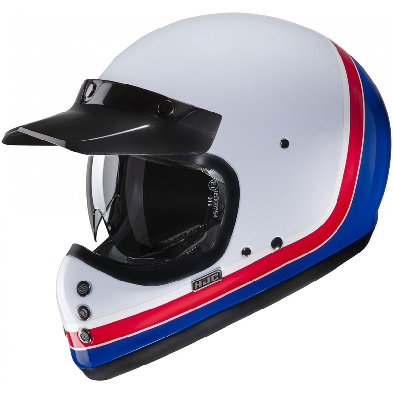 Kask motocyklowy integralny HJC V60 Scoby MC21 biało-czerwono-niebieski