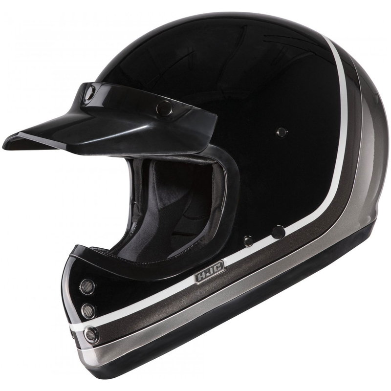 Kask motocyklowy integralny HJC V60 Scoby MC5 czarno-biało-szary