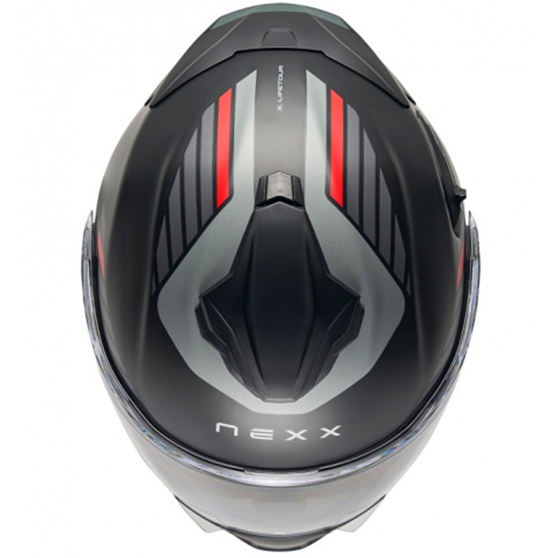 Kask motocyklowy typu flip-up Nexx X.Lifetour Globe matowy czarno-czerwony wyprzedaż