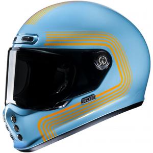 Kask motocyklowy integralny HJC V10 Foni MC27 turkusowo-pomarańczowy