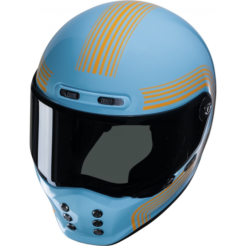 Kask motocyklowy integralny HJC V10 Foni MC27 turkusowo-pomarańczowy