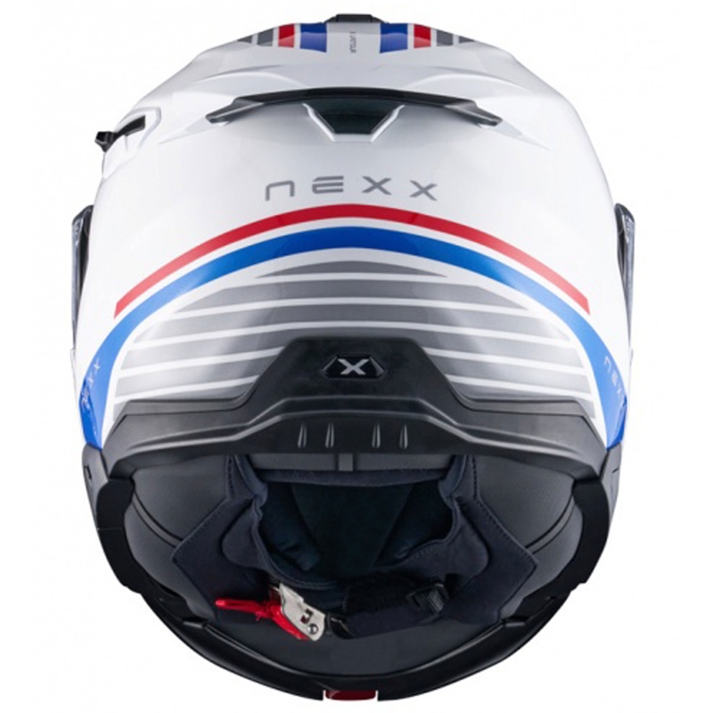 Kask motocyklowy typu flip-up Nexx X.Lifetour Globe biało-niebieski