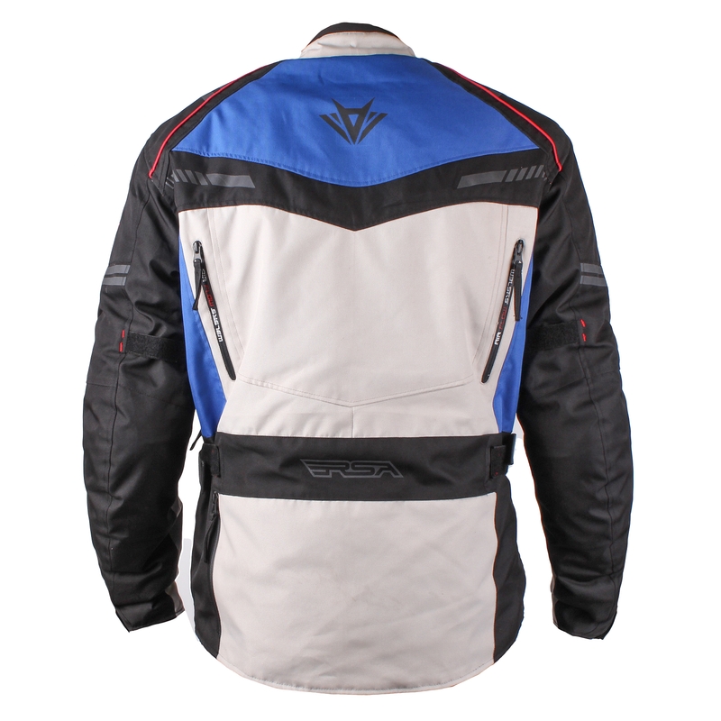 Kurtka motocyklowa RSA Technit szaro - czarno - niebieska outlet wyprzedaż