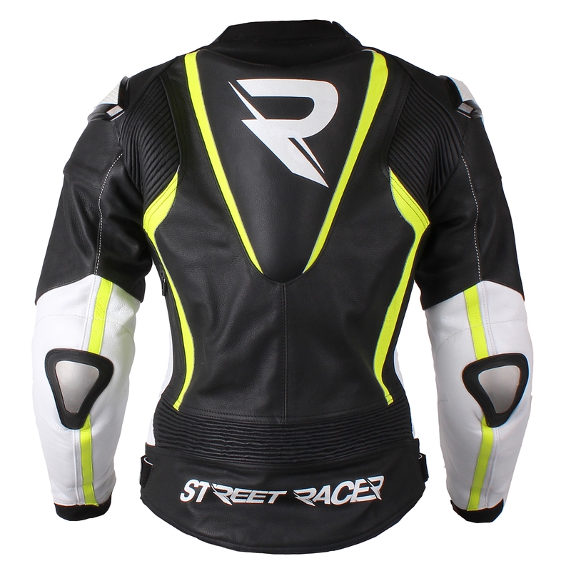 Damska kurtka motocyklowa Street Racer Adrianne czarno-biało-fluo żółta wyprzedaż