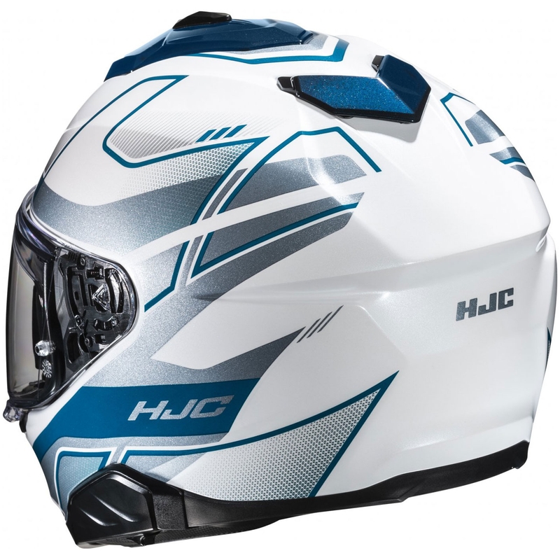 Kask motocyklowy integralny HJC i71 Iorix MC2 biało-niebiesko-srebrny