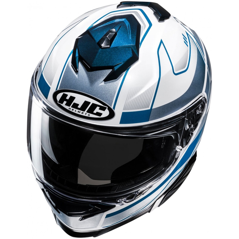 Kask motocyklowy integralny HJC i71 Iorix MC2 biało-niebiesko-srebrny