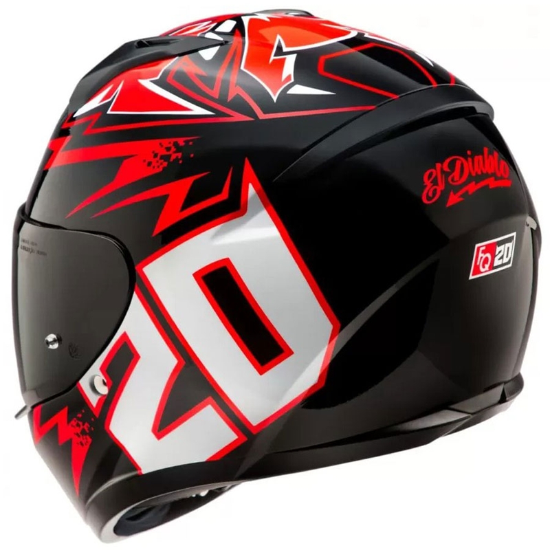 Kask motocyklowy integralny HJC C10 Diablo Mask MC1 czarno-czerwono-biały