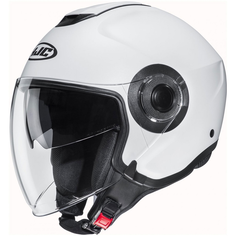 Kask motocyklowy otwarty HJC i40N Solid półpłaski perłowy biały