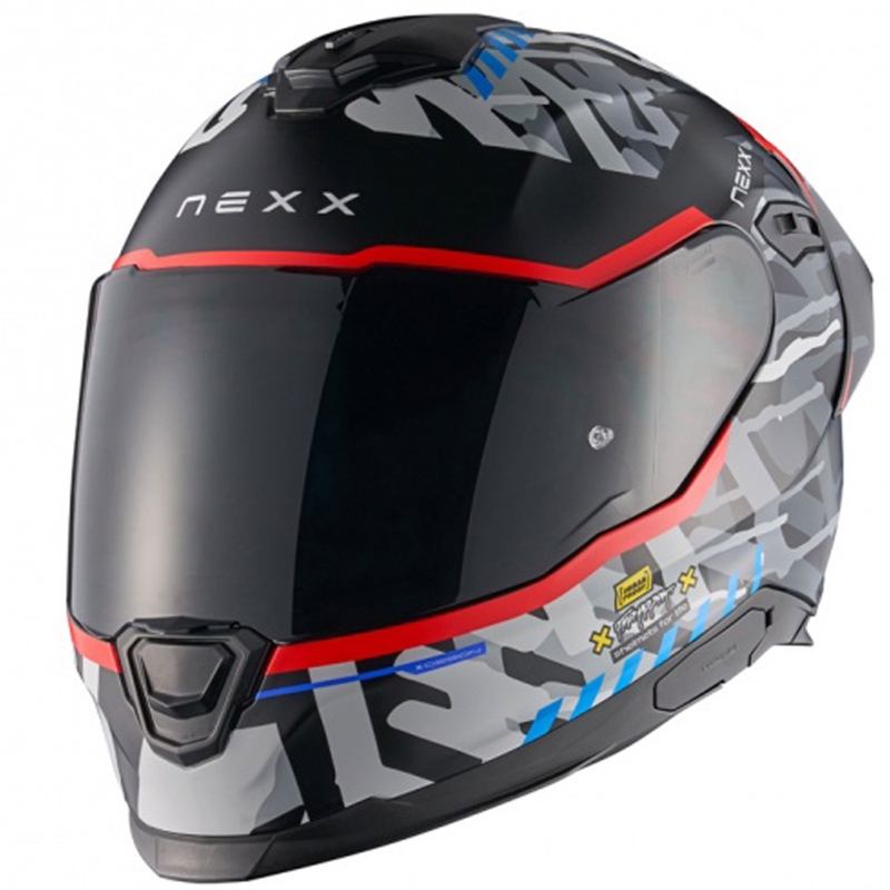 NEXX Y.100R Urbangram kask motocyklowy integralny czarno-czerwony
