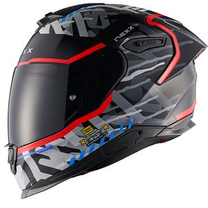 NEXX Y.100R Urbangram kask motocyklowy integralny czarno-czerwony