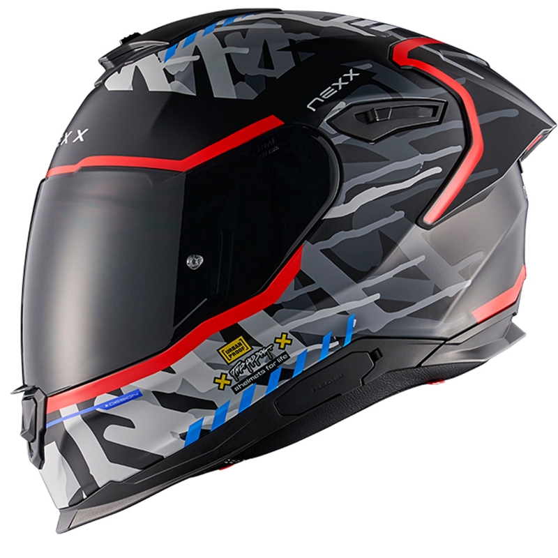 NEXX Y.100R Urbangram kask motocyklowy integralny czarno-czerwony