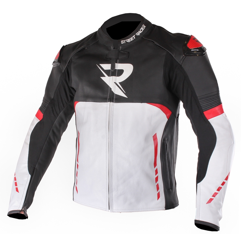Street Racer Tour czarno-biało-czerwona kurtka motocyklowa outlet. wyprzedaż