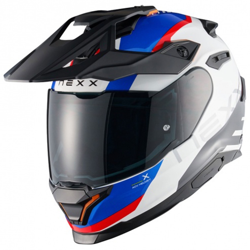Kask motocyklowy enduro NEXX Y.TRAVL Quest biało-niebiesko-czerwony