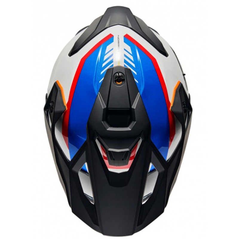 Kask motocyklowy enduro NEXX Y.TRAVL Quest biało-niebiesko-czerwony