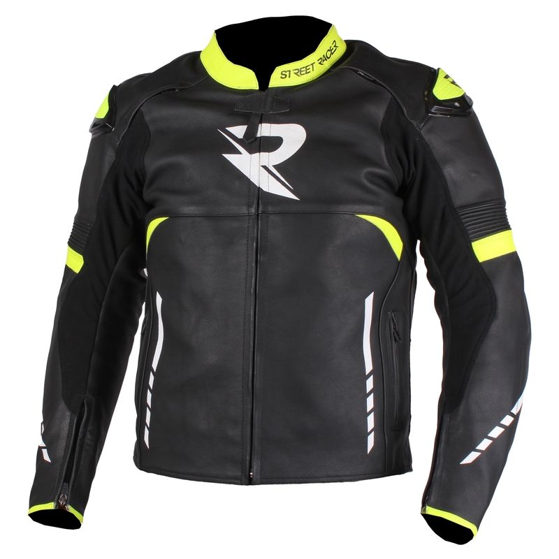 Kurtka motocyklova Street Racer Tour czarno-biało-fluo żółta wyprzedaż