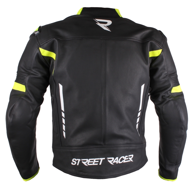 Kurtka motocyklova Street Racer Tour czarno-biało-fluo żółta wyprzedaż