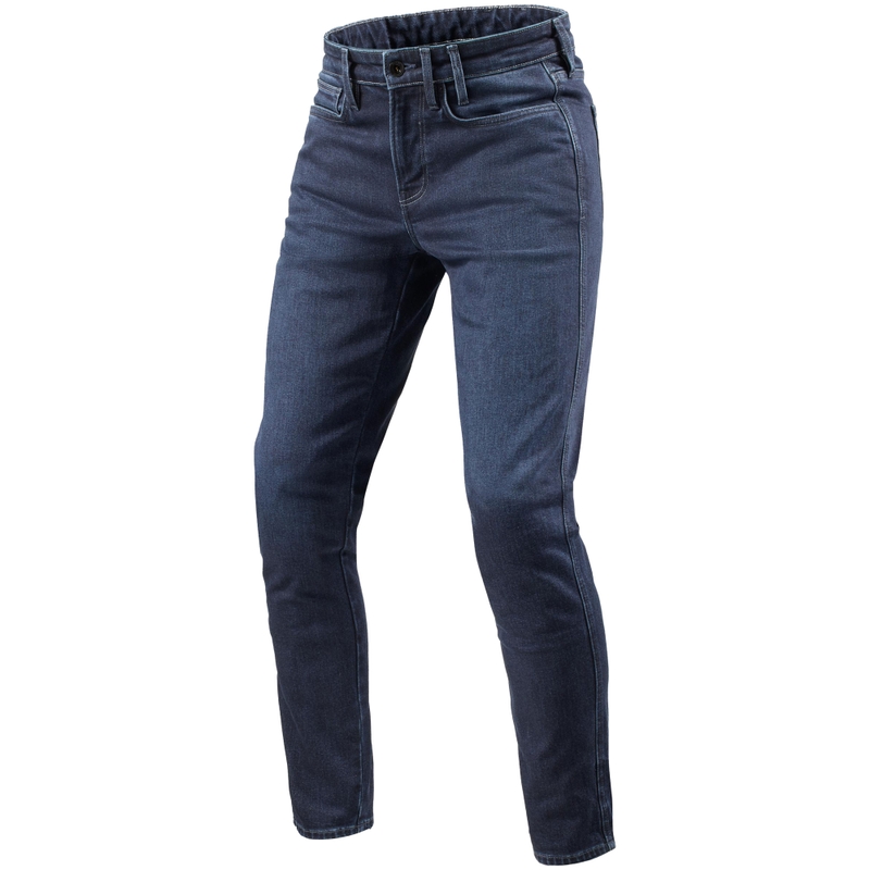 Revit Kai Skinny Mid Blue Stone Short Motocyklowe Jeansy