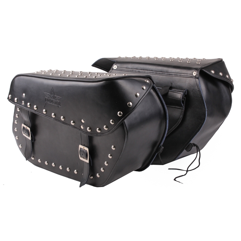 Sakwy skórzane na motocykl Roadstar Studs wyprzedaż