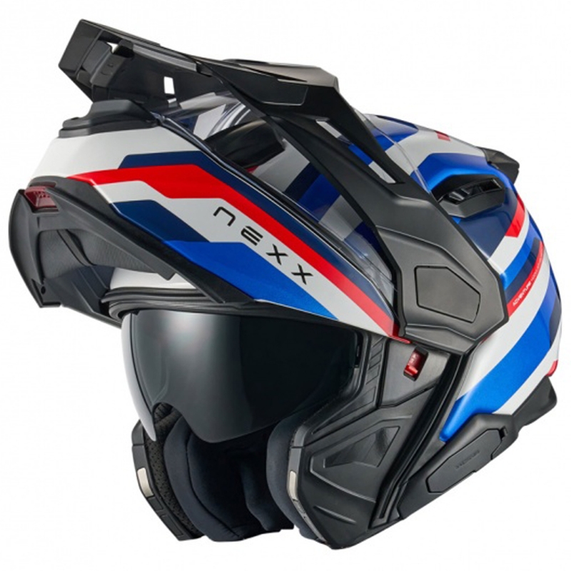 Kask motocyklowy typu flip-up Nexx X.Lifecountry Westbound niebiesko-czerwony