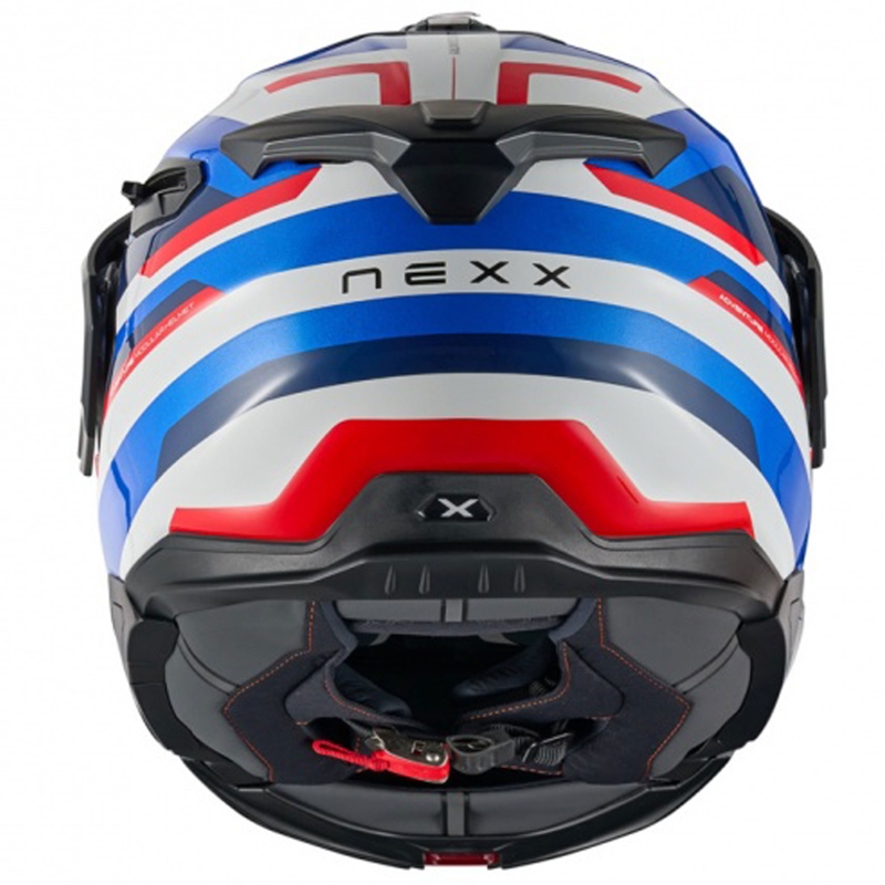 Kask motocyklowy typu flip-up Nexx X.Lifecountry Westbound niebiesko-czerwony