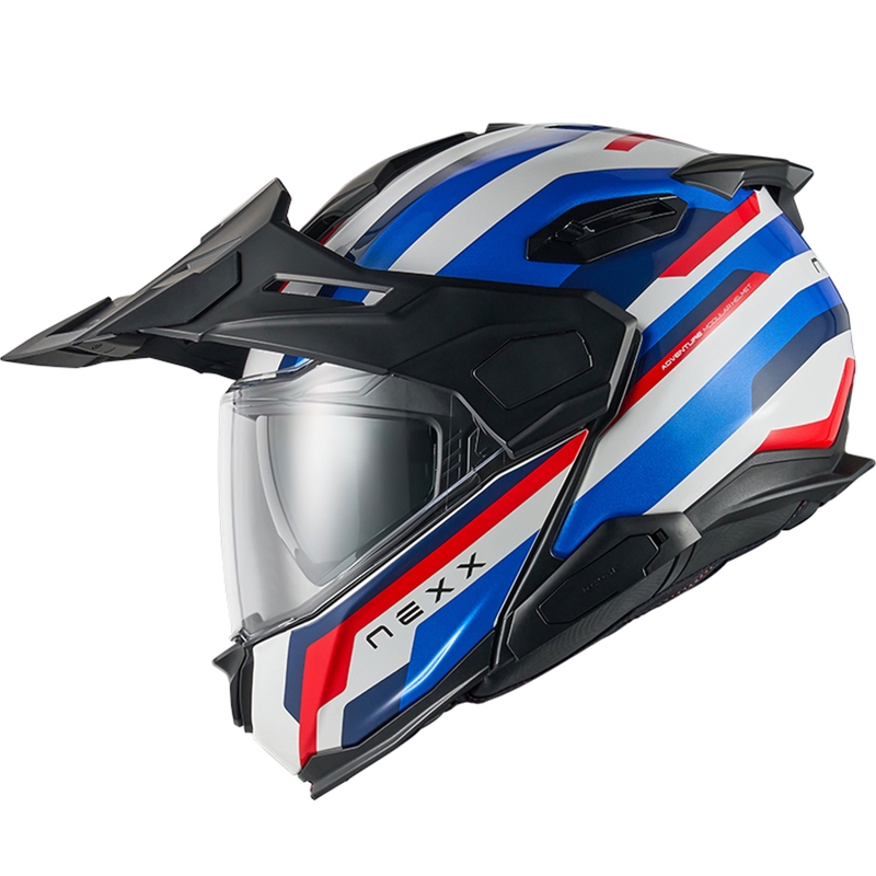 Kask motocyklowy typu flip-up Nexx X.Lifecountry Westbound niebiesko-czerwony