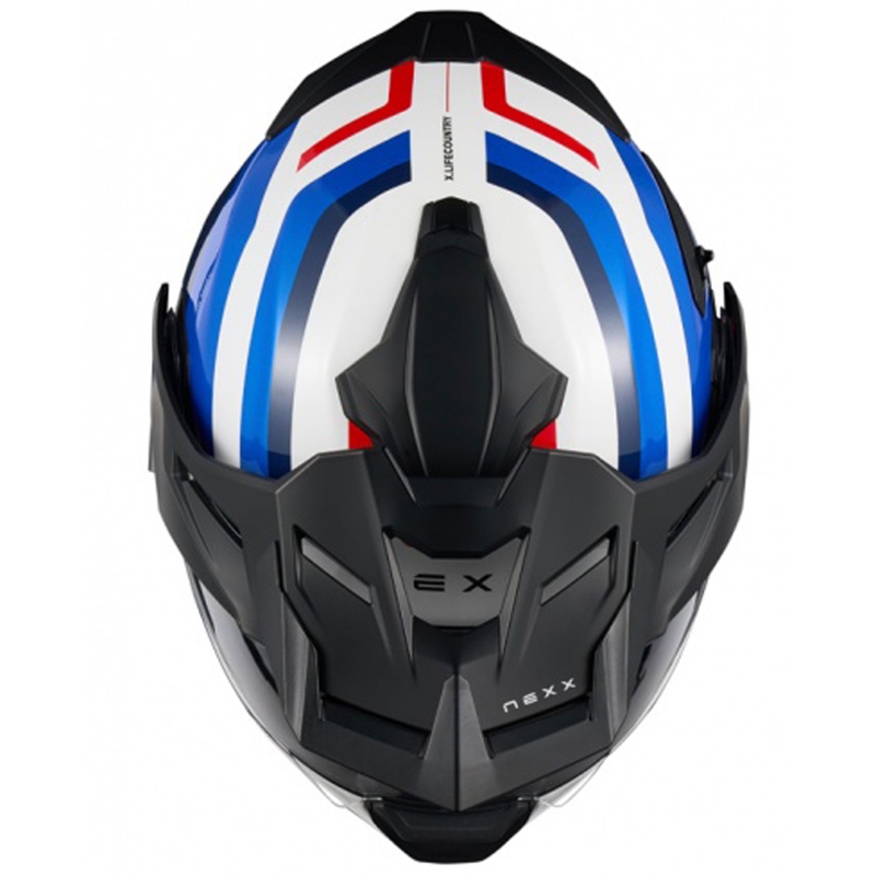 Kask motocyklowy typu flip-up Nexx X.Lifecountry Westbound niebiesko-czerwony