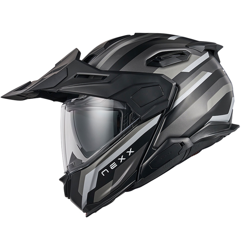 Kask motocyklowy typu flip-up Nexx X.Lifecountry Westbound matowy czarno-szary