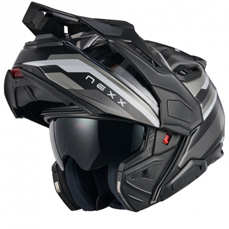 Kask motocyklowy typu flip-up Nexx X.Lifecountry Westbound matowy czarno-szary
