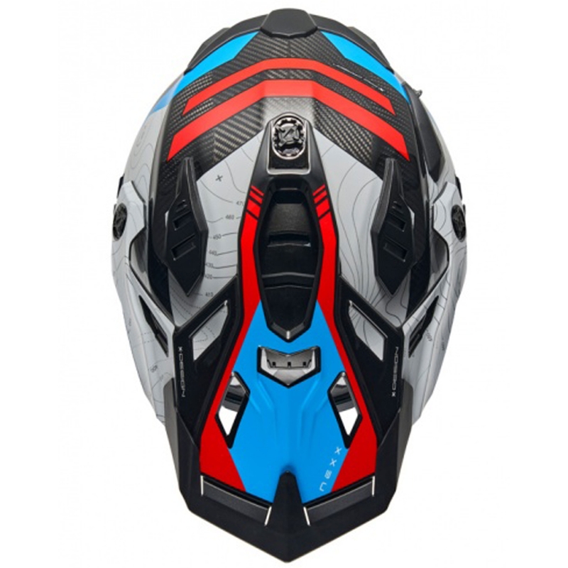 Kask motocyklowy enduro Nexx X.WED3 Furka niebiesko-czerwony
