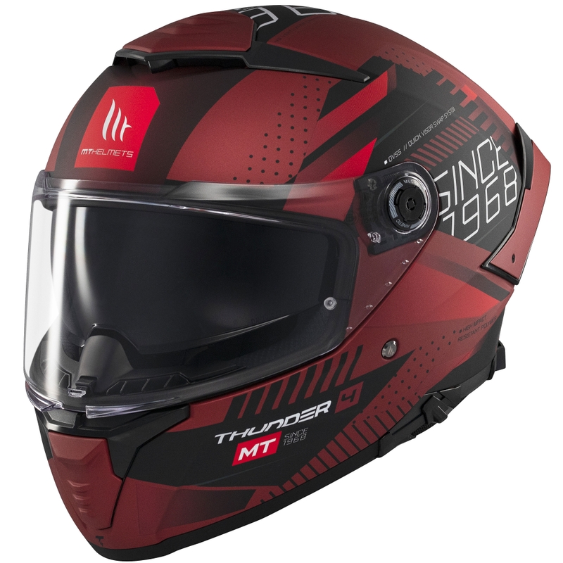 Kask motocyklowy integralny MT Thunder 4 SV Luminence matowy czerwony