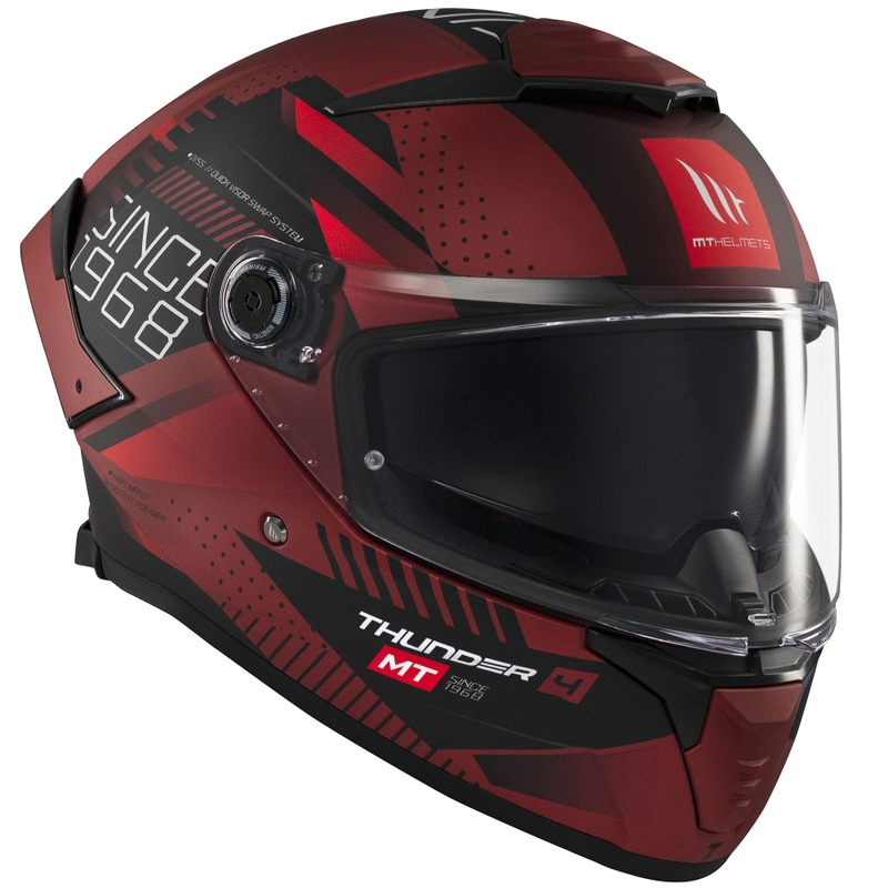 Kask motocyklowy integralny MT Thunder 4 SV Luminence matowy czerwony