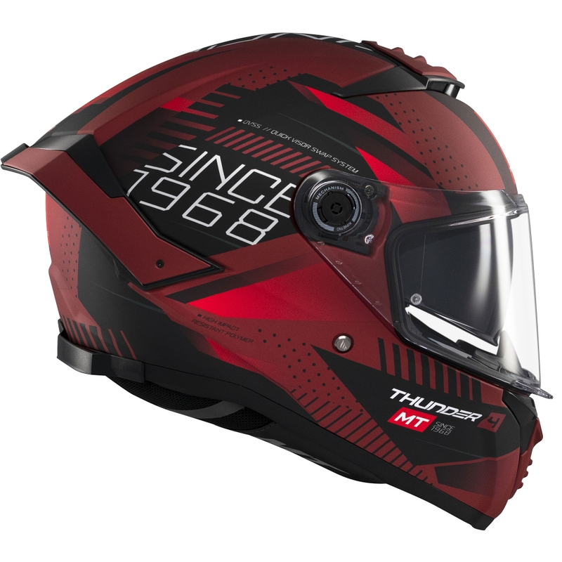 Kask motocyklowy integralny MT Thunder 4 SV Luminence matowy czerwony