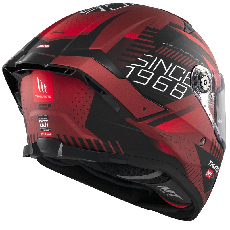 Kask motocyklowy integralny MT Thunder 4 SV Luminence matowy czerwony