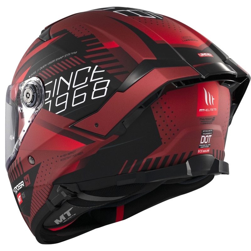 Kask motocyklowy integralny MT Thunder 4 SV Luminence matowy czerwony
