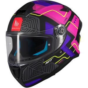 Zintegrowany kask motocyklowy MT Targo S Brik matowy czarno-różowy