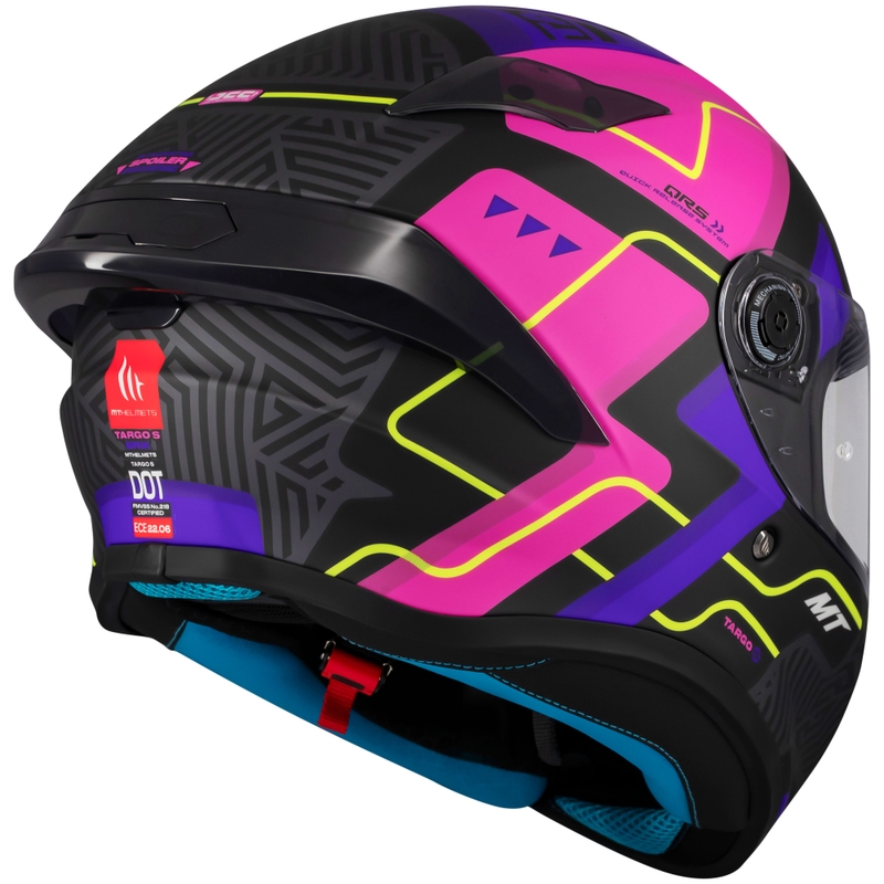Zintegrowany kask motocyklowy MT Targo S Brik matowy czarno-różowy
